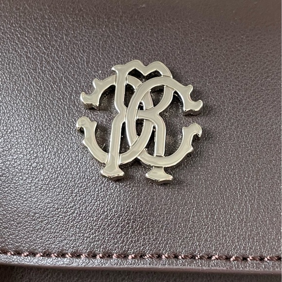 Roberto Cavalli Brown Large Nylon Luxury Designer Shopper Tote - Picture 13 of 14